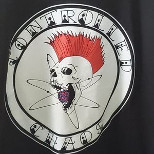 GILDAN "Controlled Chaos" Black Short Sleeve Tee Shirt